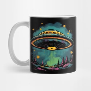 Flying Saucer Ufo Colorful Vintage Style Mug